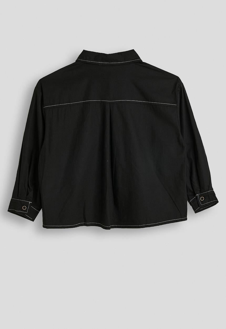 Pop Candy - Denim shacket - black