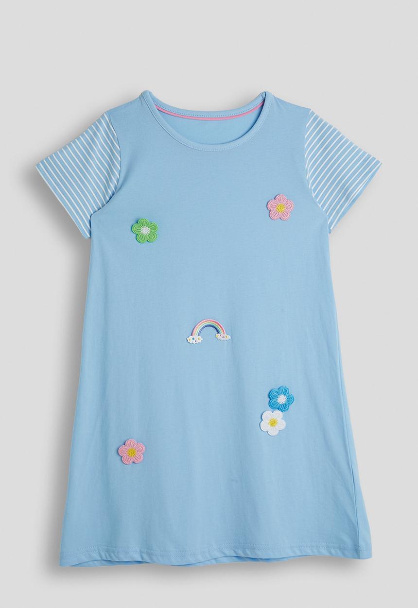 Pop Candy - Scattered applique t-shirt dress - blue