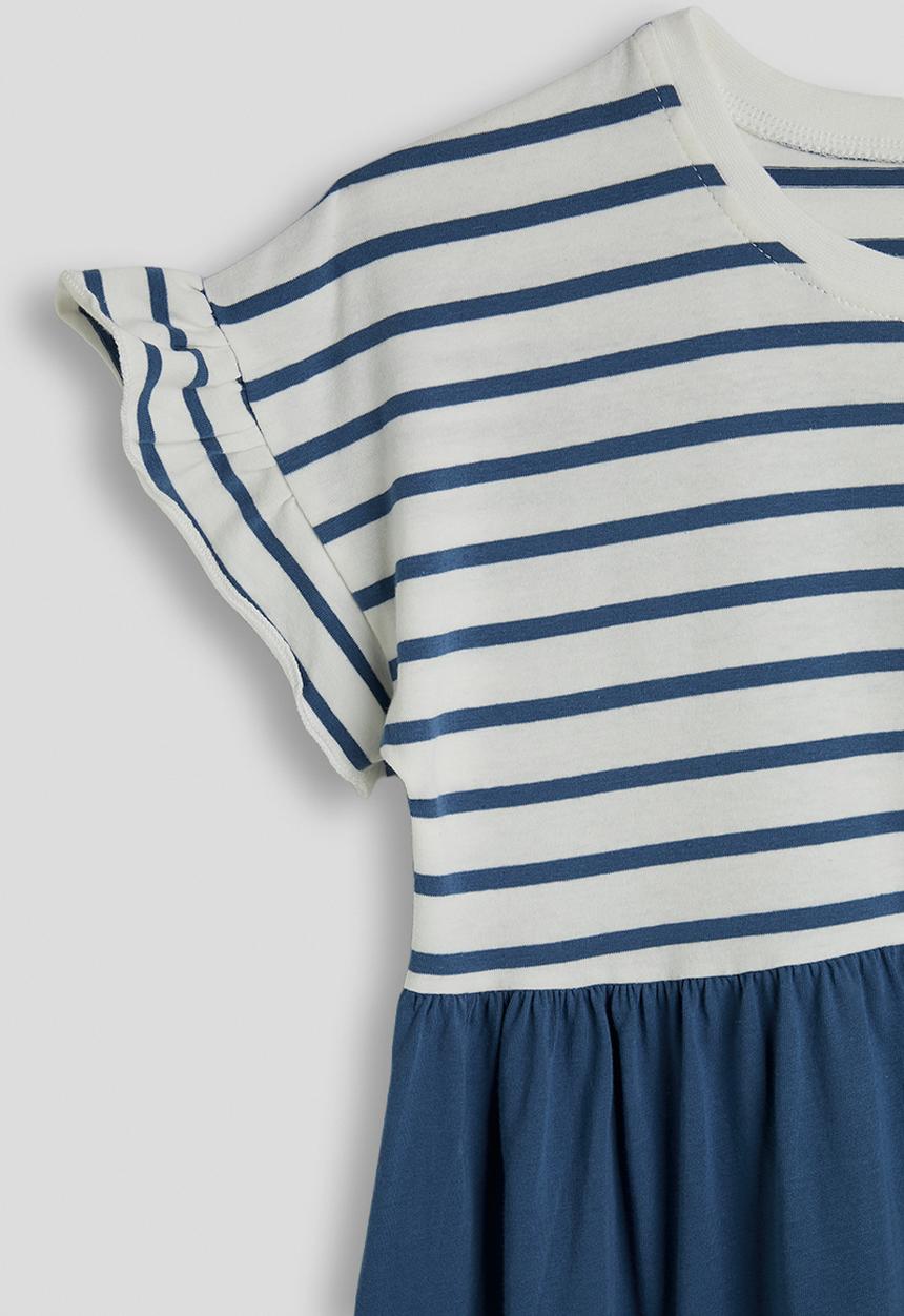 Pop Candy - Striped skater dress with fairy graphic - blue