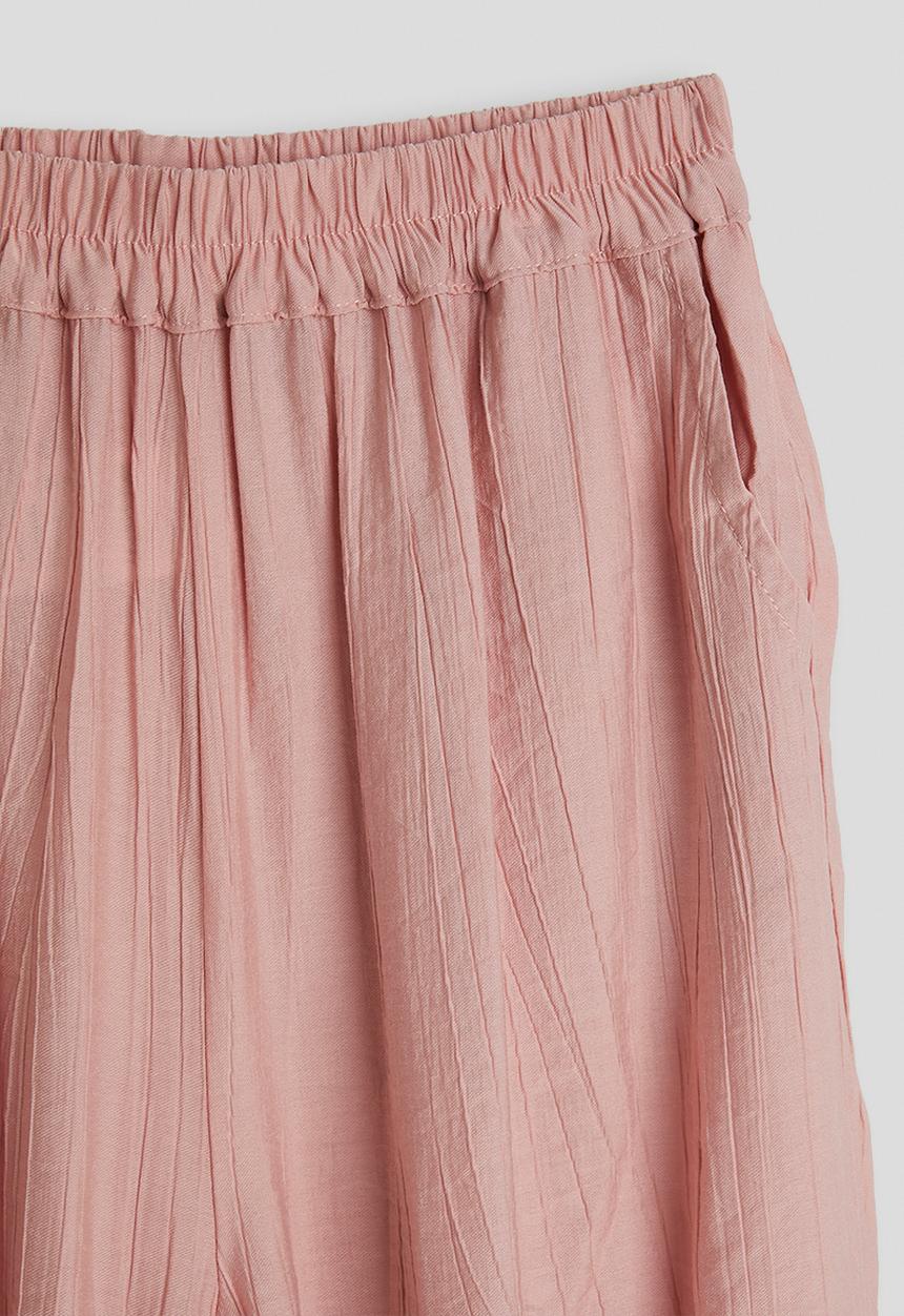 Pop Candy - Pleated fabric jogger-style pants - pink