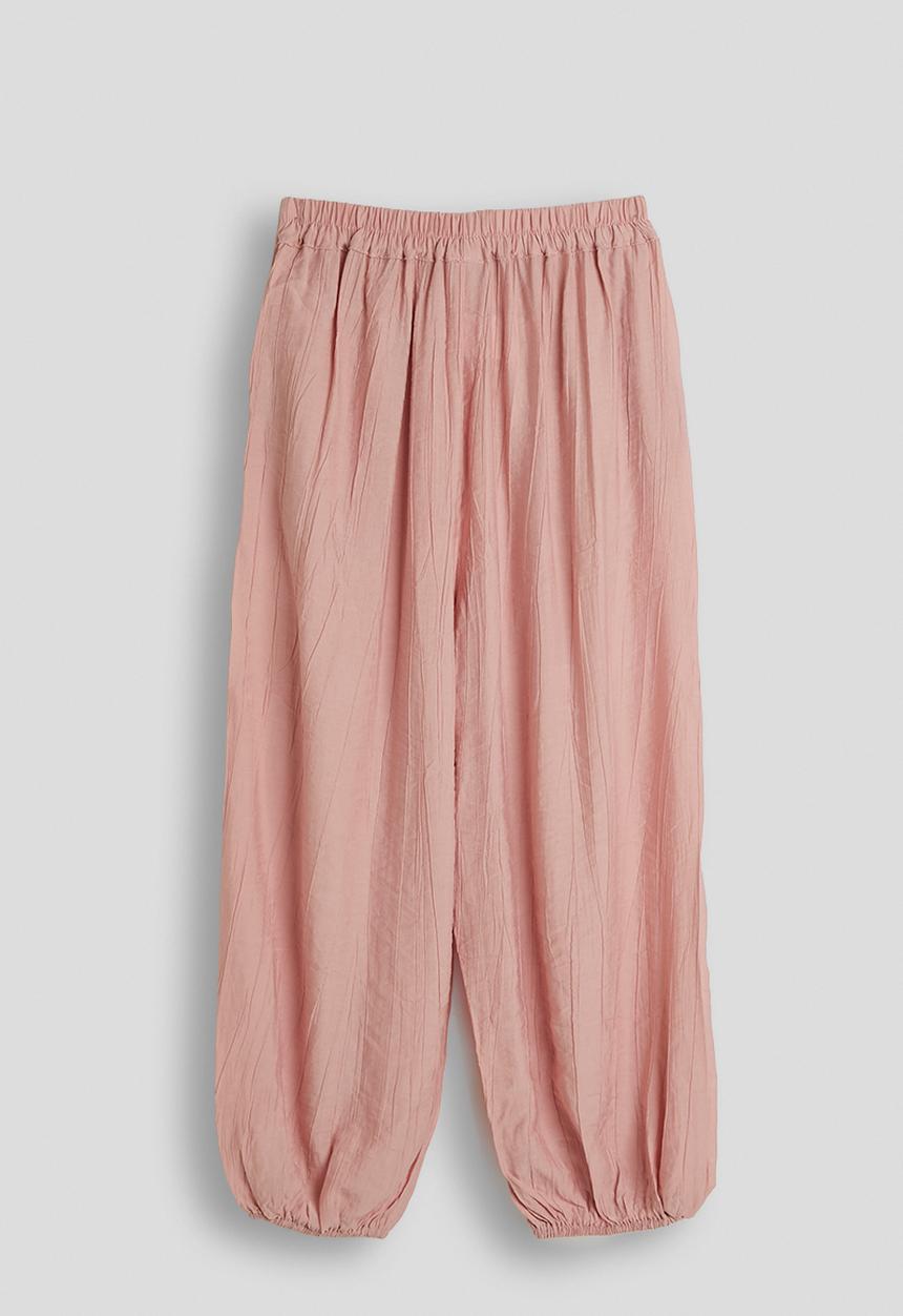 Pop Candy - Pleated fabric jogger-style pants - pink