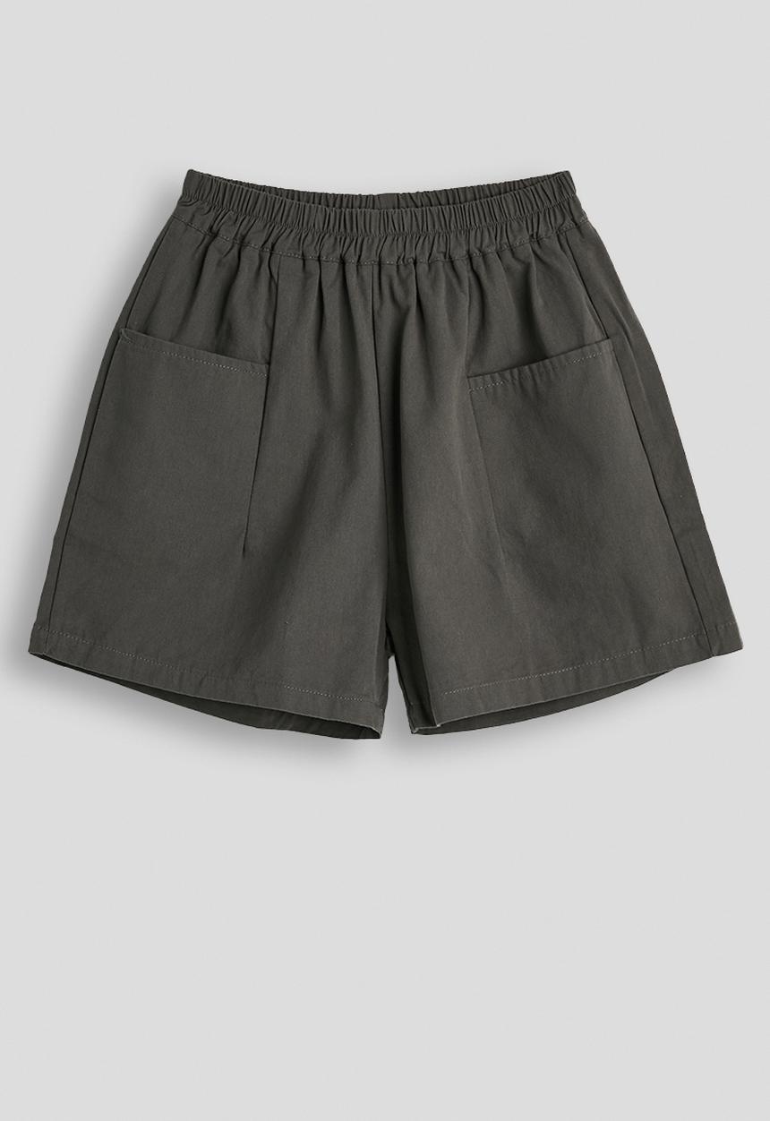 Pop Candy - Stylised front pocket shorts - charcoal
