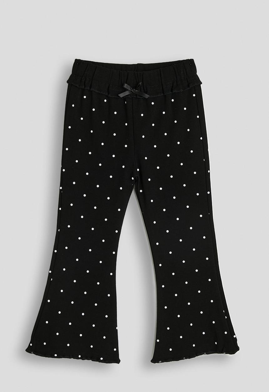 Pop Candy - Flared poka dot leggings - black
