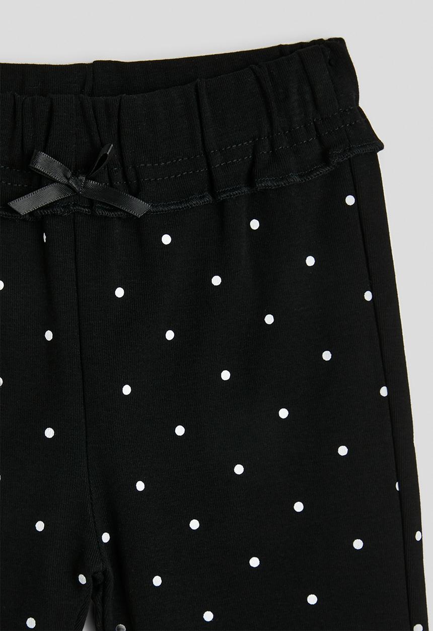 Pop Candy - Flared poka dot leggings - black