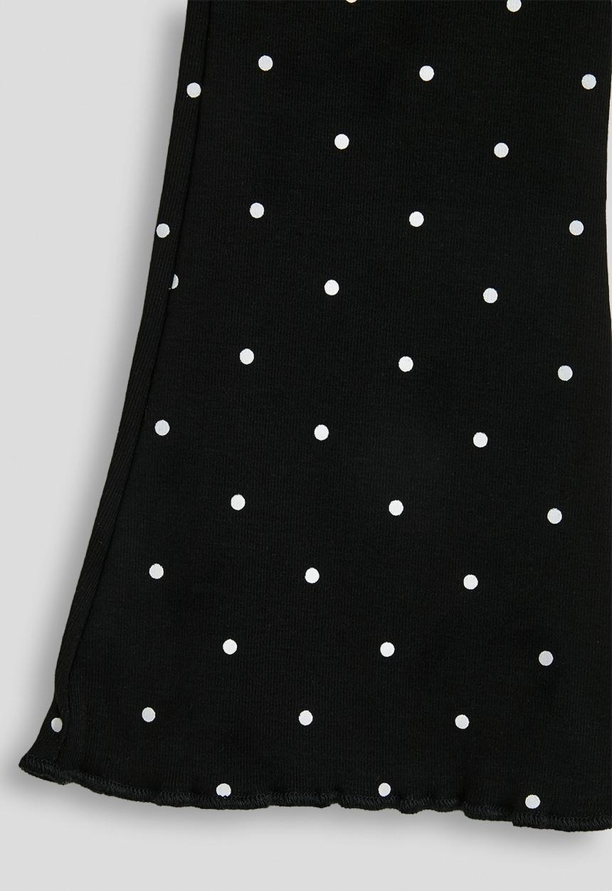 Pop Candy - Flared poka dot leggings - black