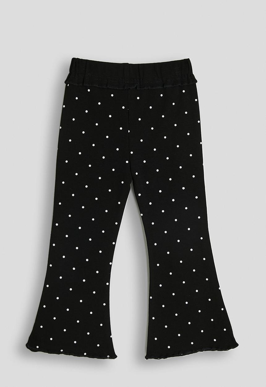 Pop Candy - Flared poka dot leggings - black