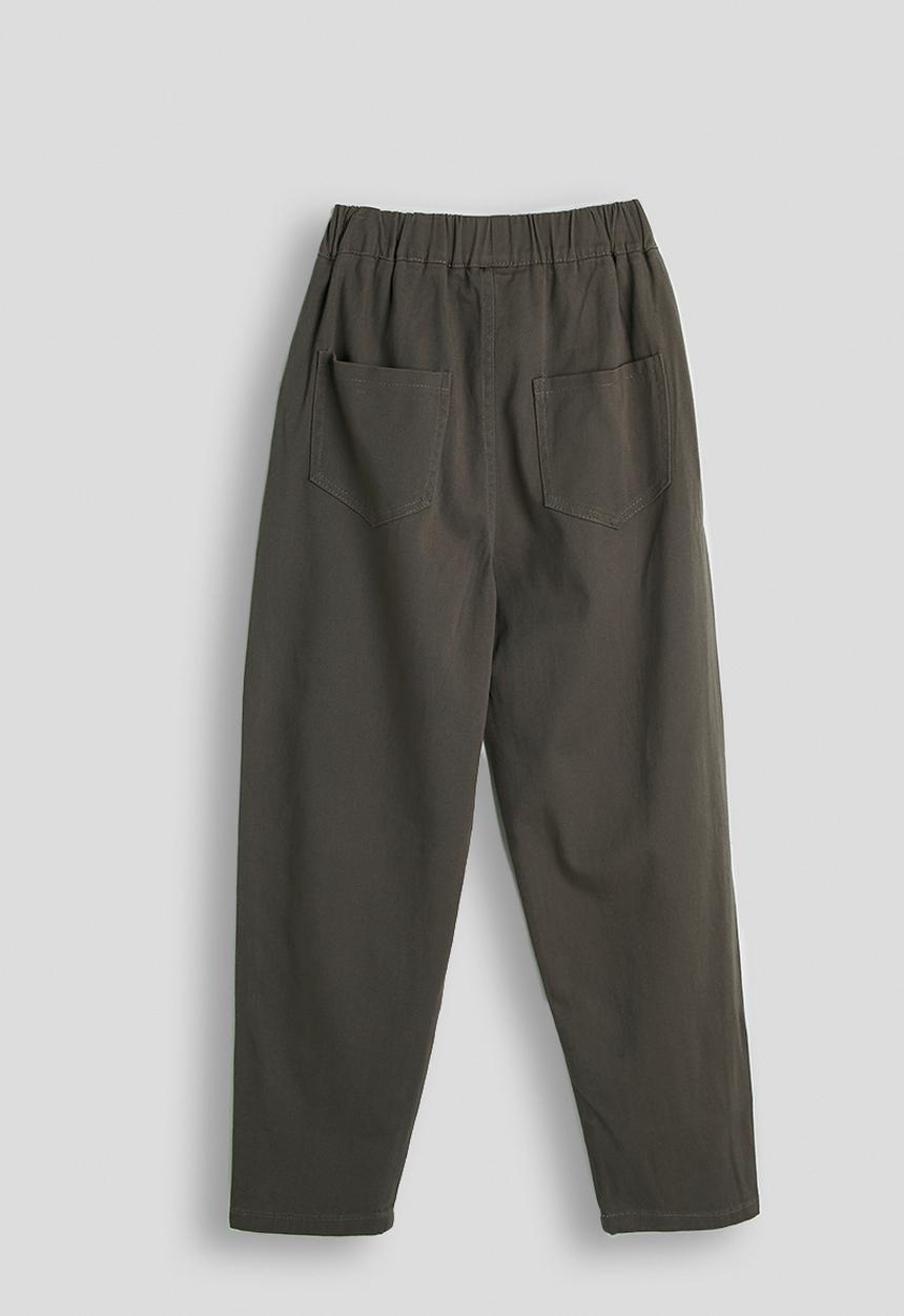 Pop Candy - Carrot leg trousers - muddy brown