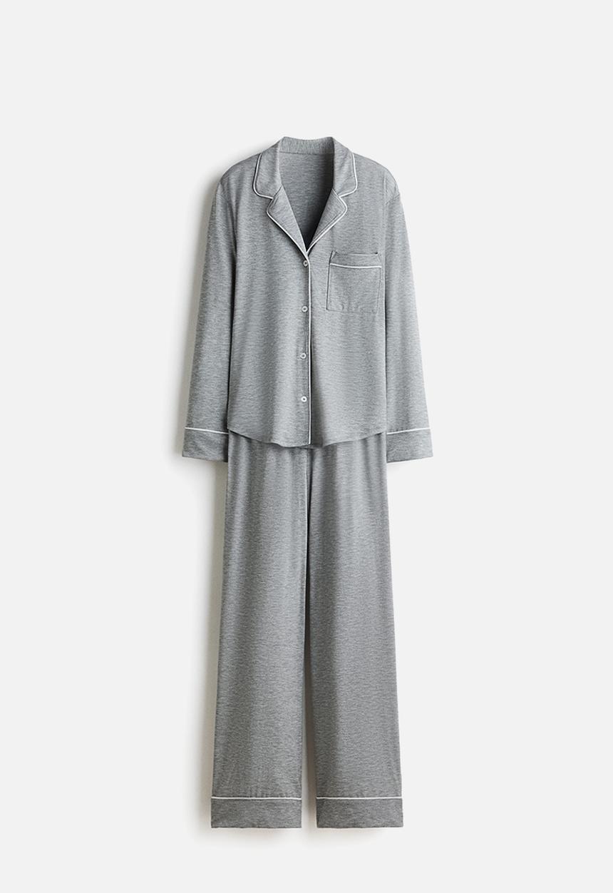 H&M - Viscose-blend pyjamas - light grey marl