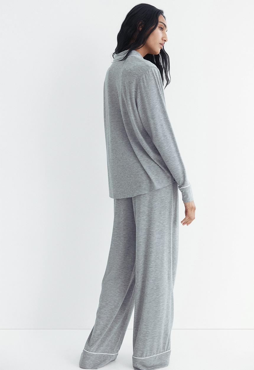 H&M - Viscose-blend pyjamas - light grey marl