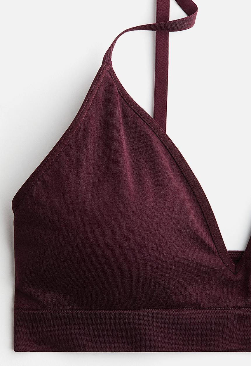 H&M - Seamless padded soft bra - burgundy