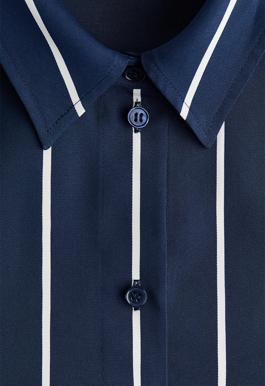 H&M - Shirt - navy blue/striped