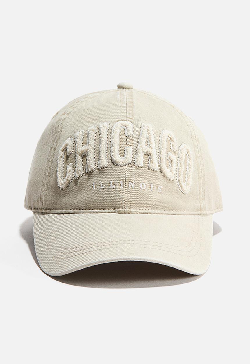 H&M - Embroidered-motif twill cap - light beige/chicago