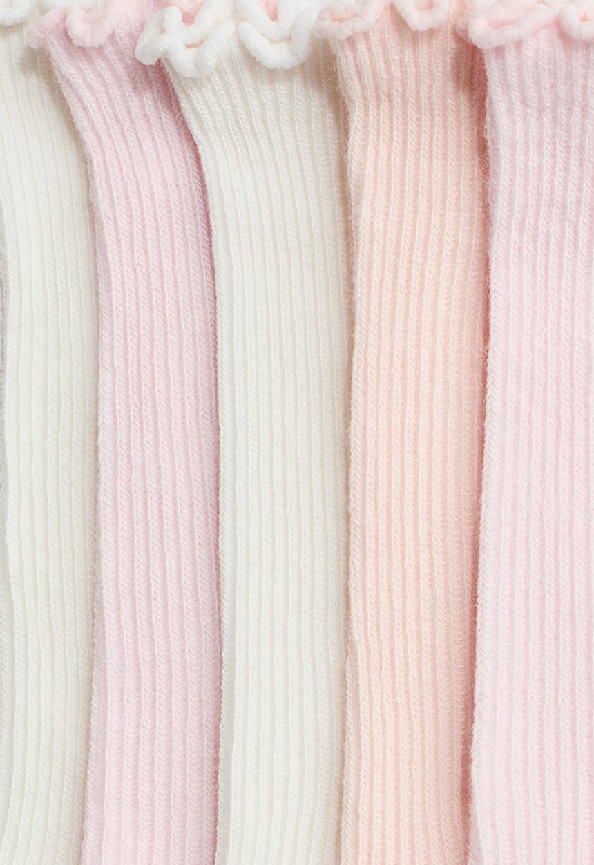 H&M - 5-pack rib-knit socks - light pink/powder pink/white
