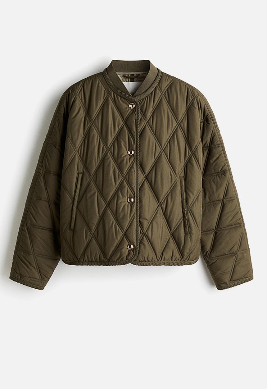 H&M - Quilted jacket - dark khaki green