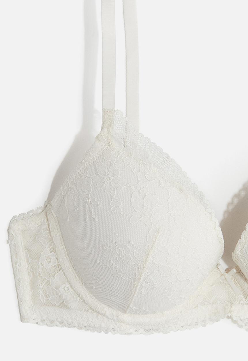H&M - Lace push-up bra - white