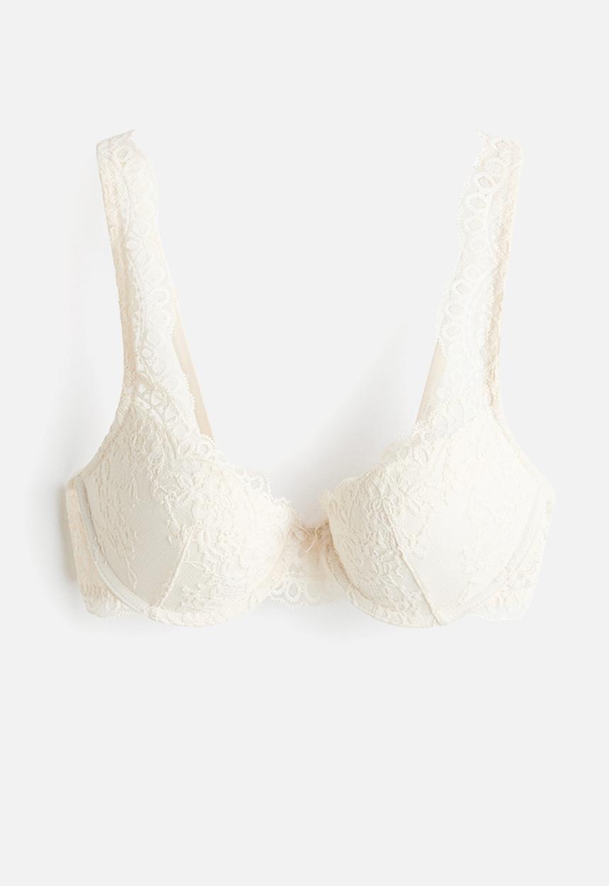 H&M - Lace push-up bra - cream