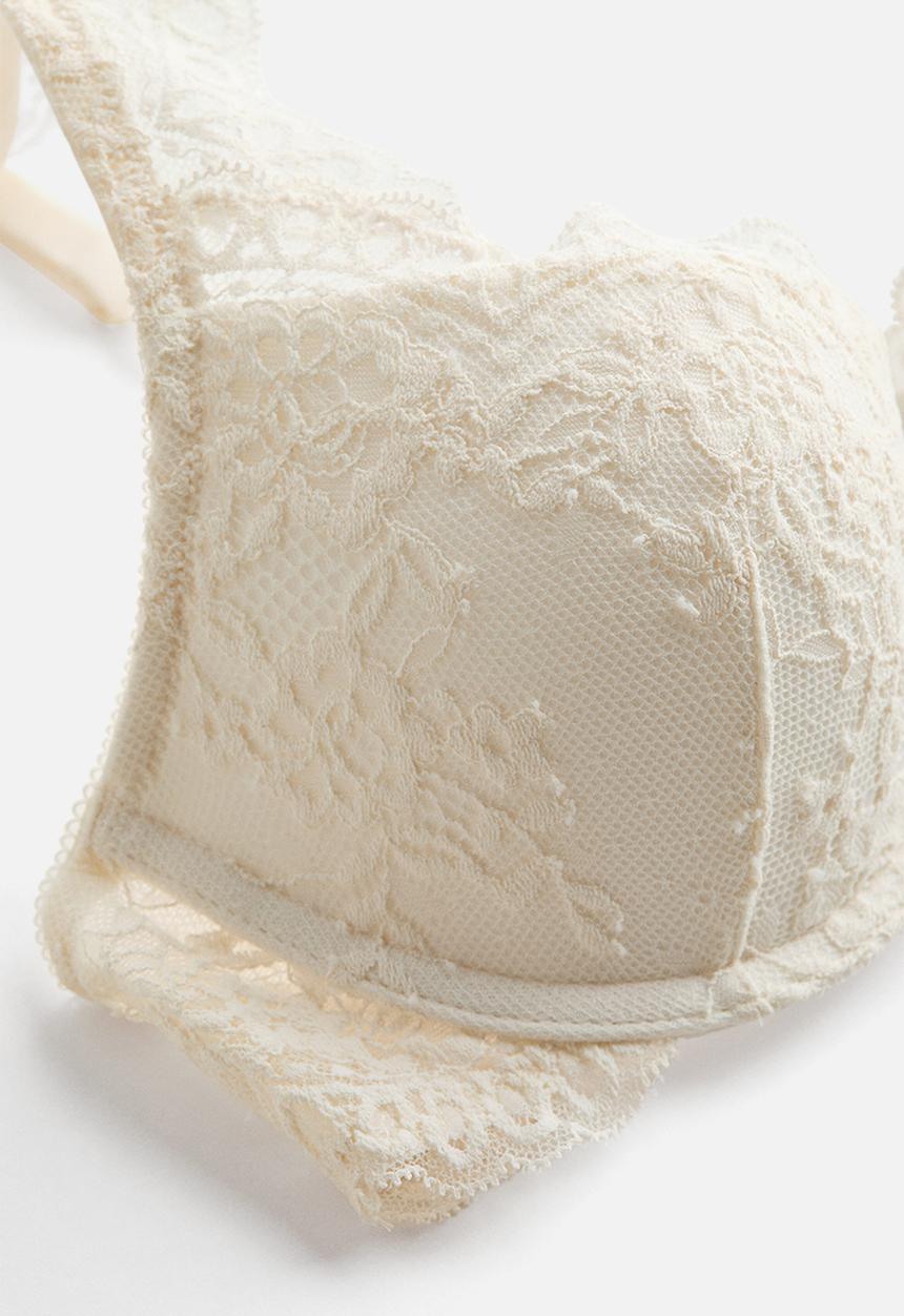 H&M - Lace push-up bra - cream