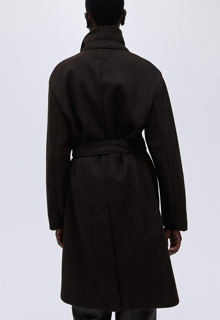 H&M - Tie-belt coat- dark brown