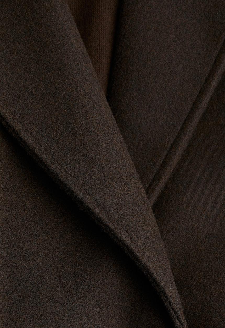 H&M - Tie-belt coat- dark brown