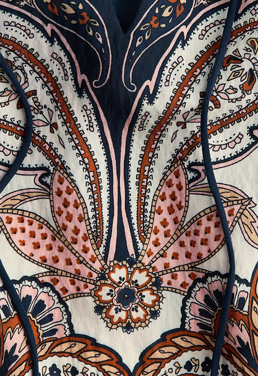 H&M - Oversized blouse - dark blue/paisley pattern