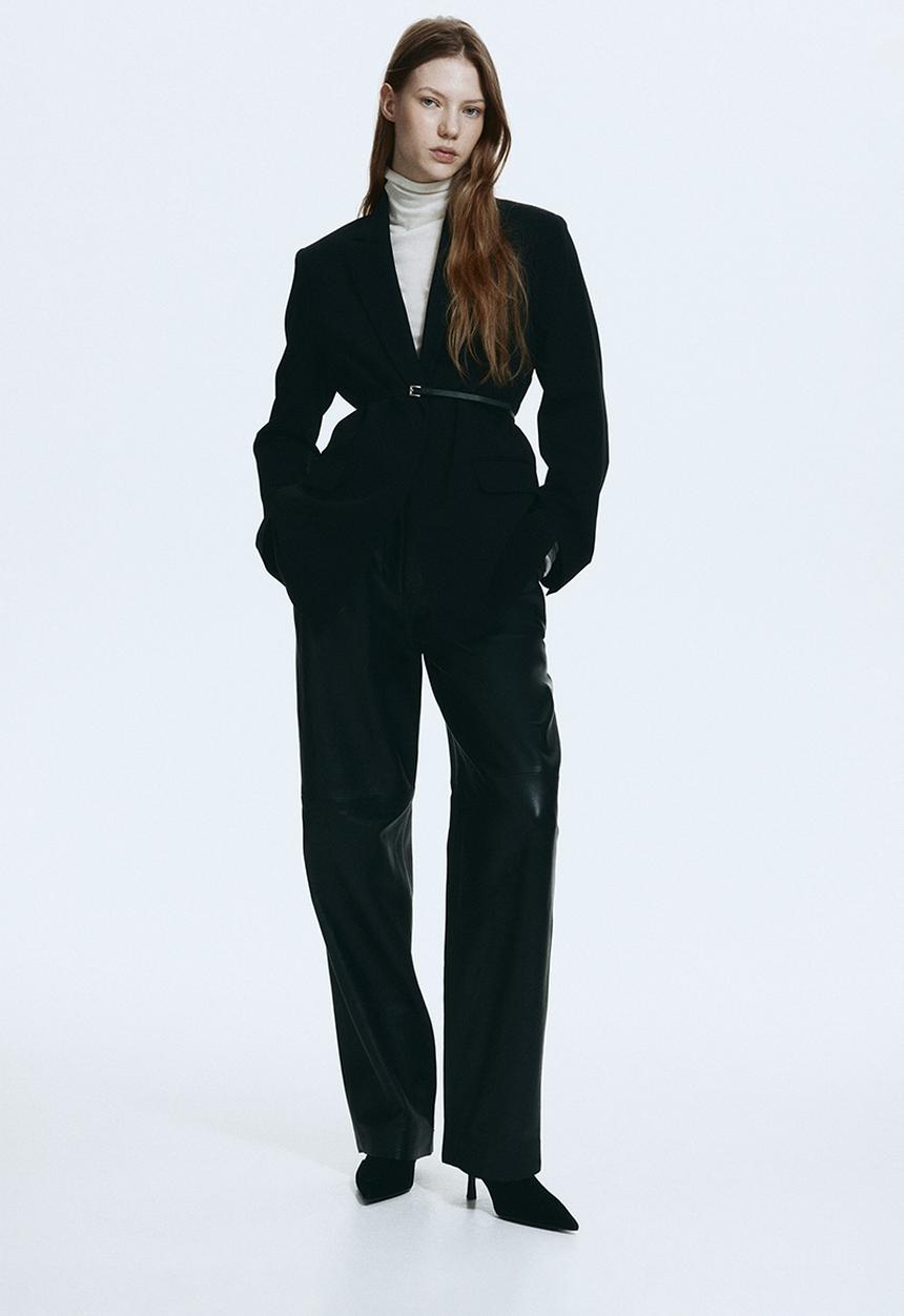 H&M - Belted blazer - black