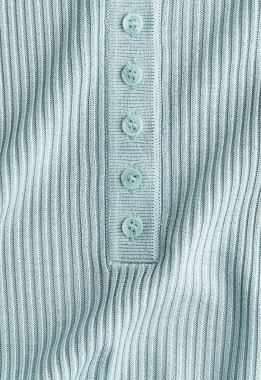 H&M - Rib-knit top - light turquoise