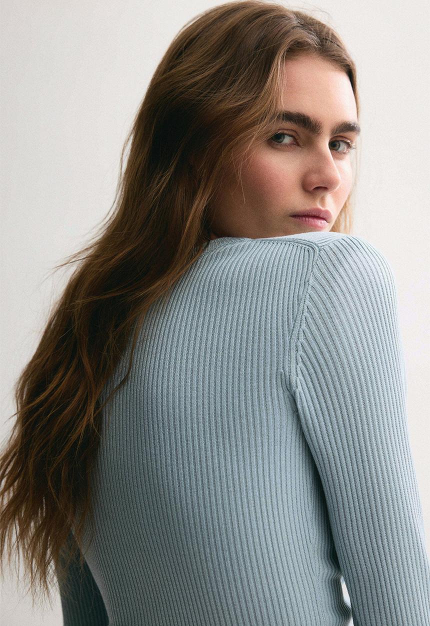 H&M - Rib-knit top - light turquoise