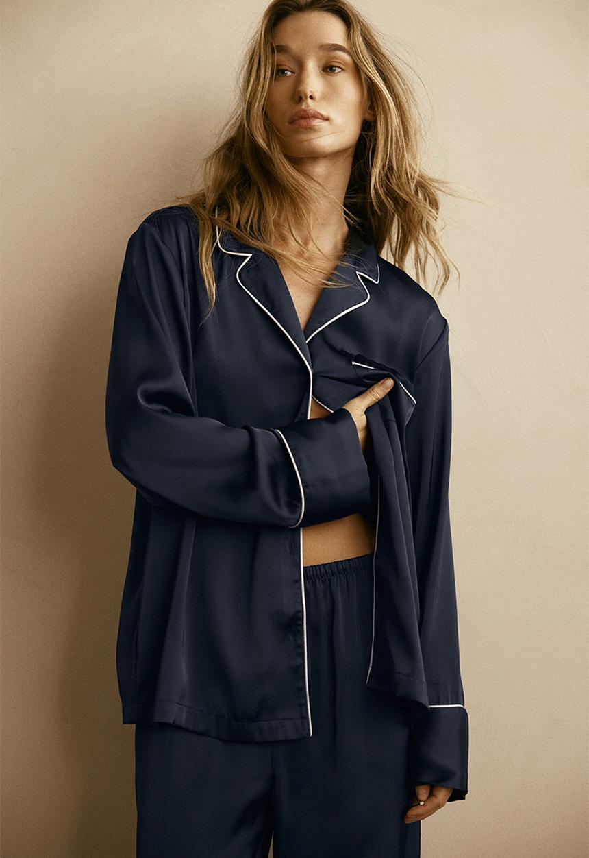 H&M - Satin pyjamas - dark blue