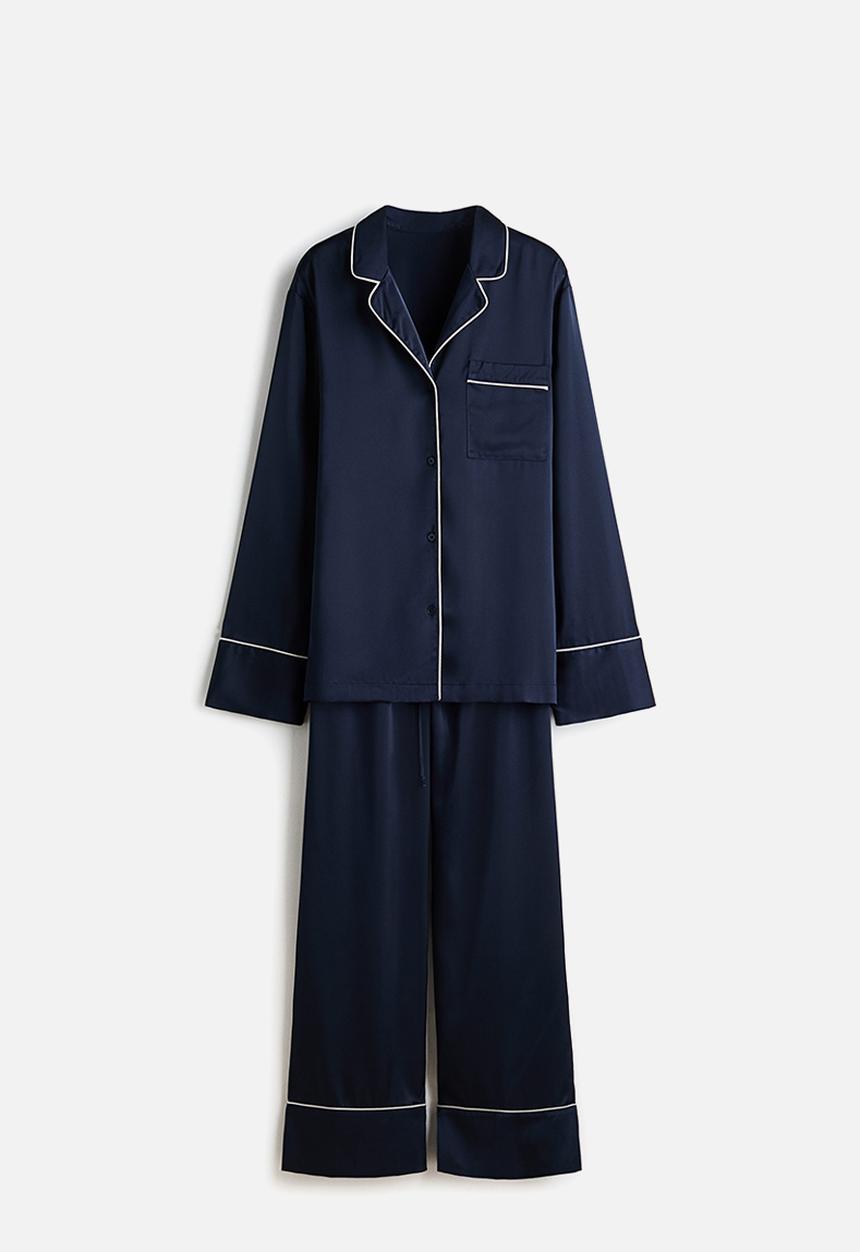 H&M - Satin pyjamas - dark blue
