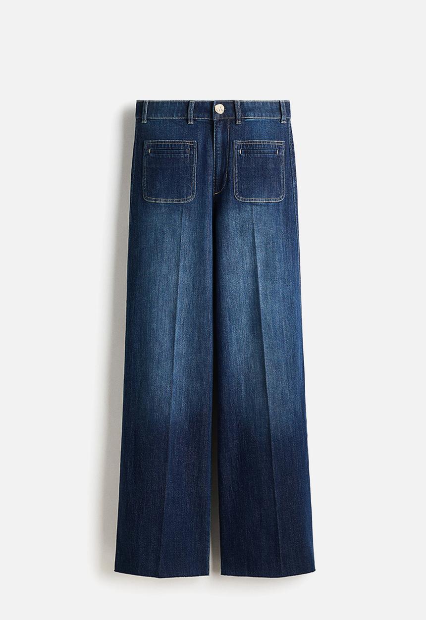 H&M - Wide high jeans - dark denim blue