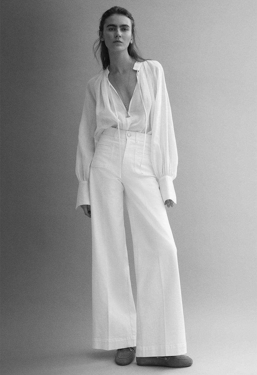 H&M - Wide high jeans - white