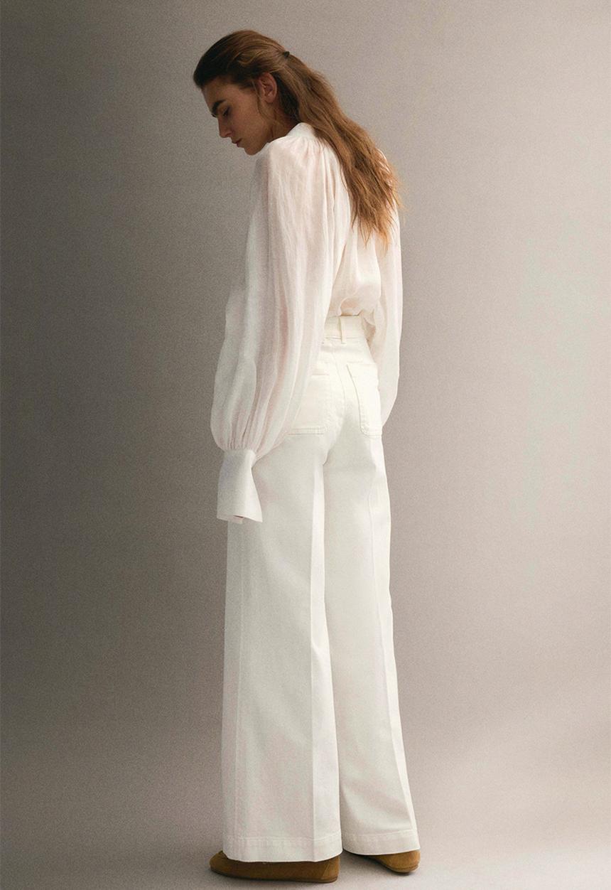 H&M - Wide high jeans - white