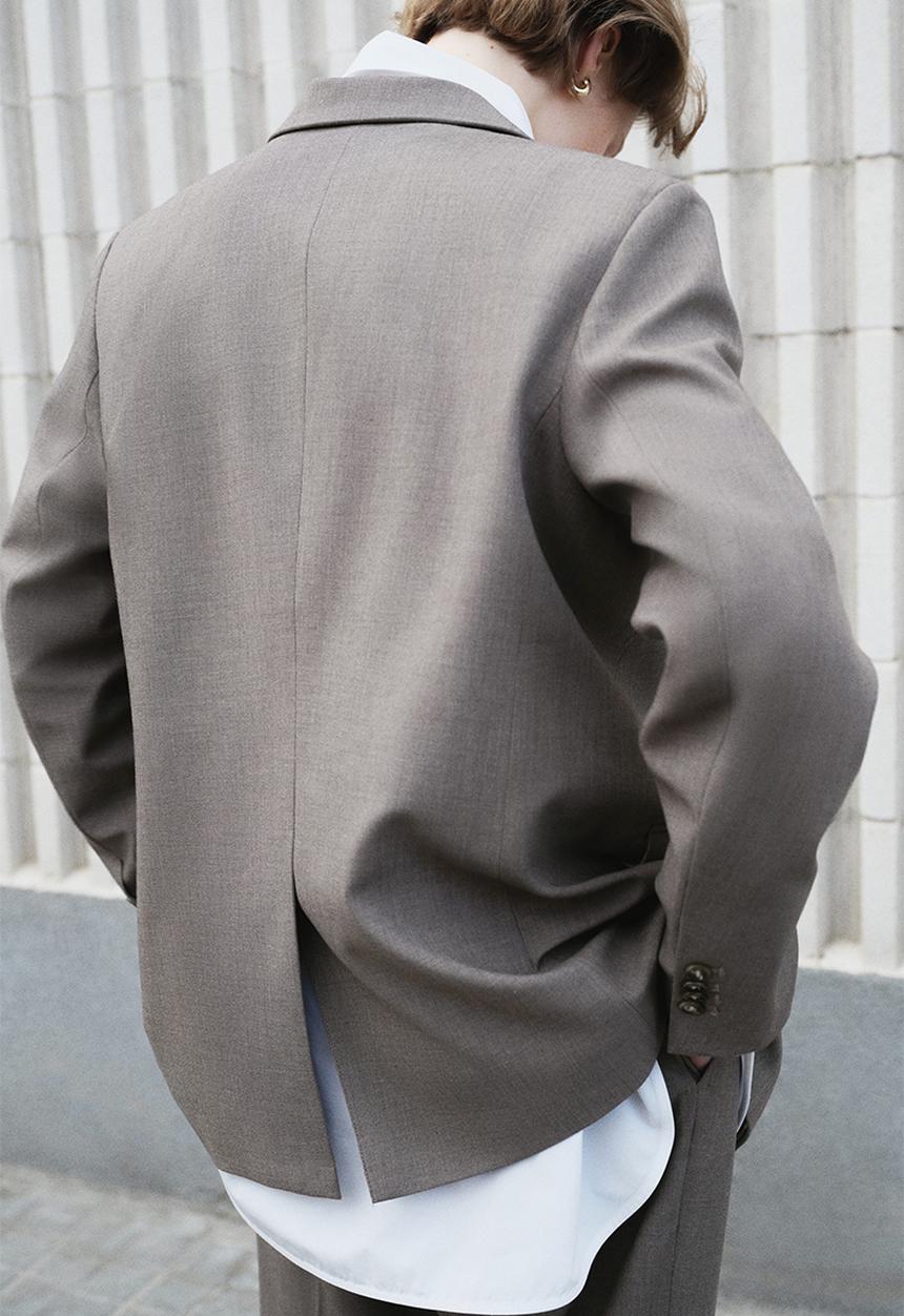 H&M - Double-breasted blazer - dark mole