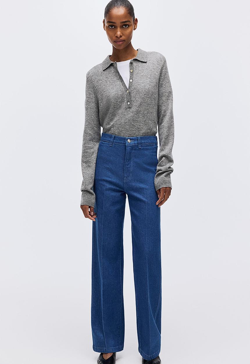 H&M - Straight high jeans - denim blue