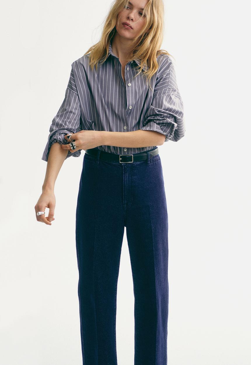 H&M - Straight high jeans - dark denim blue