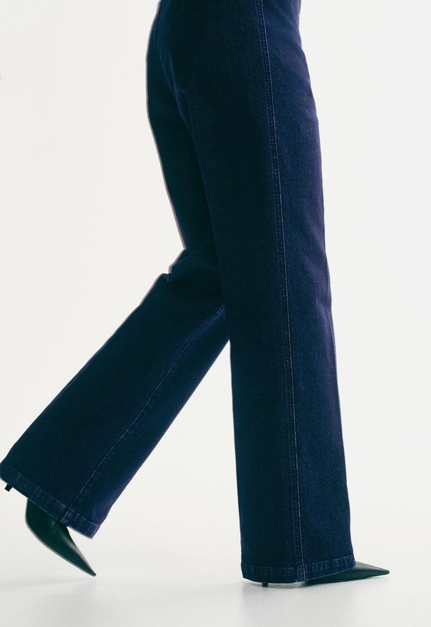 H&M - Straight high jeans - dark denim blue