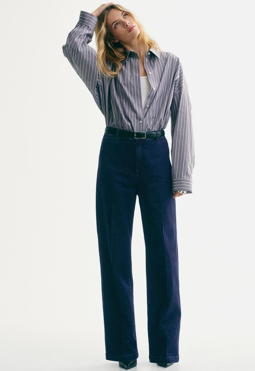 H&M - Straight high jeans - dark denim blue