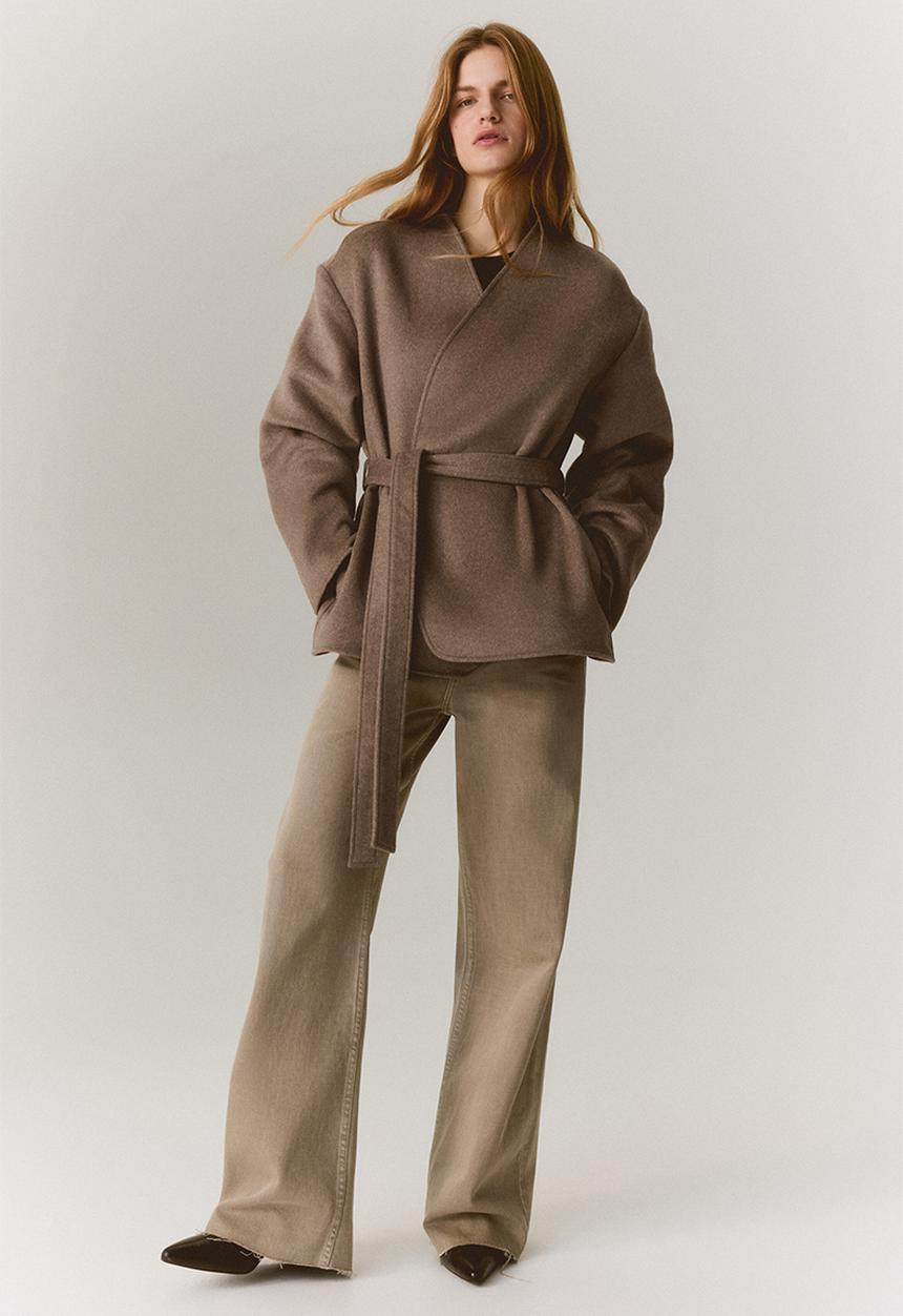 H&M - Tie-belt coat - mole