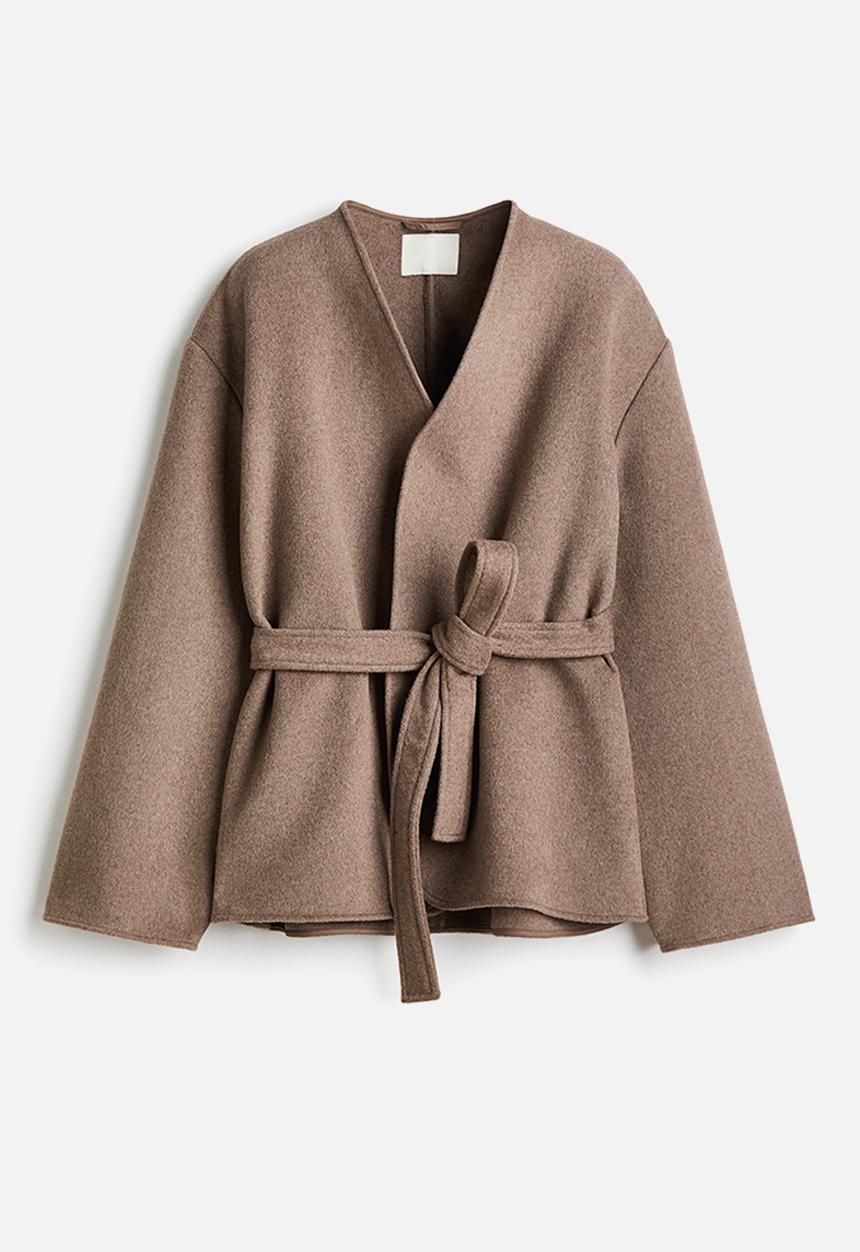 H&M - Tie-belt coat - mole