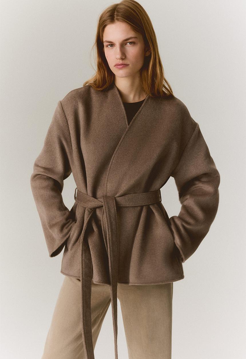 H&M - Tie-belt coat - mole