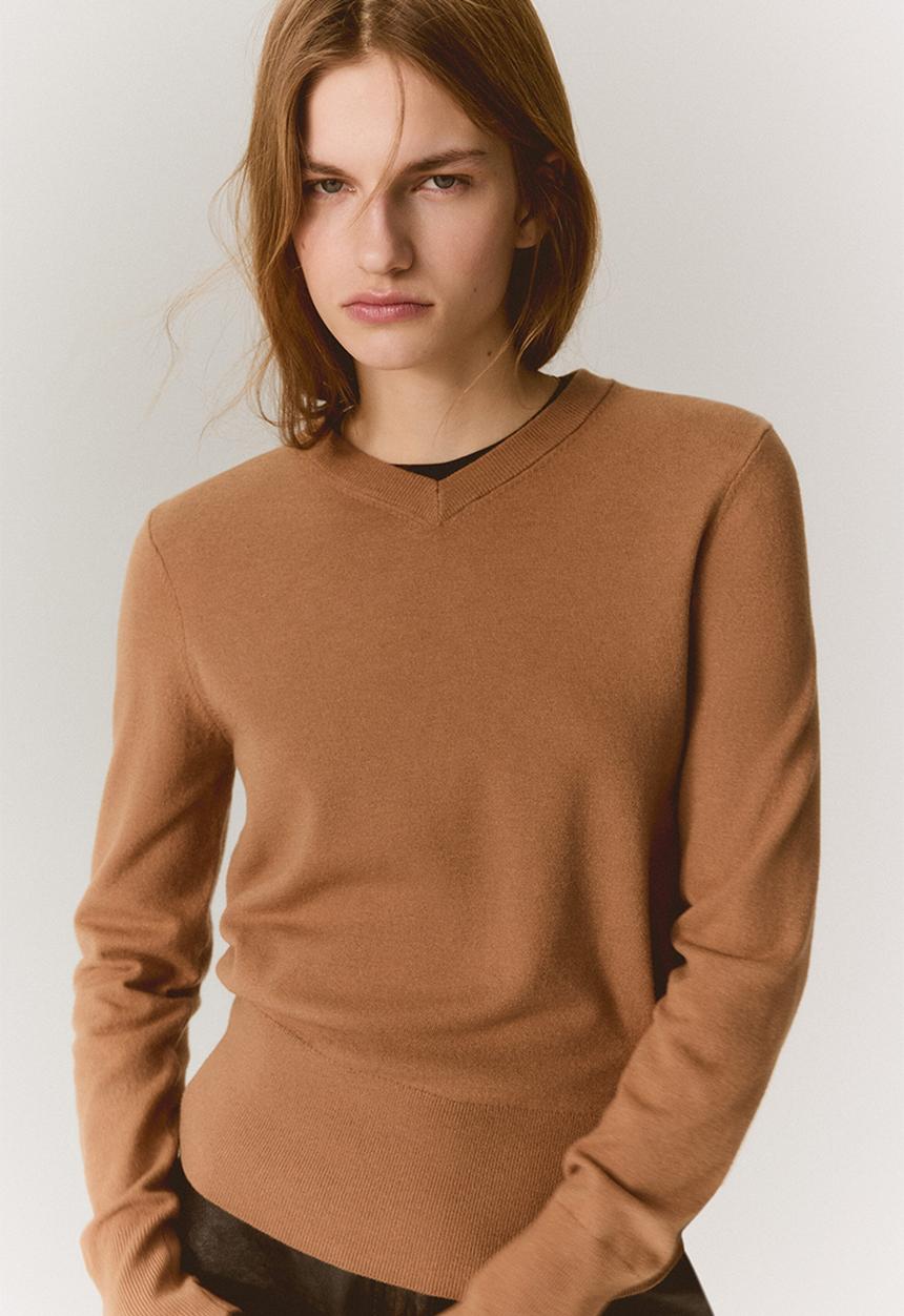 H&M - V-neck jumper - dark beige