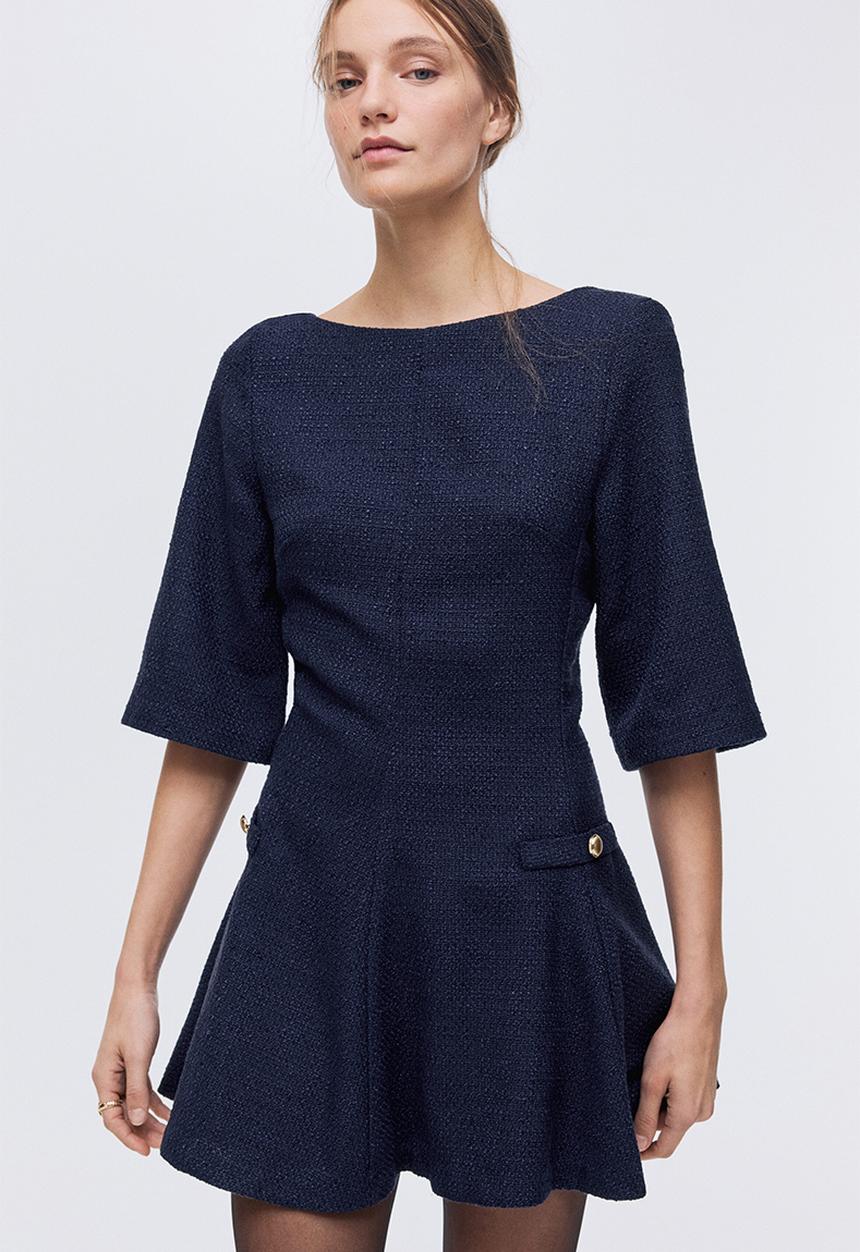 H&M - Boucle dress - navy blue