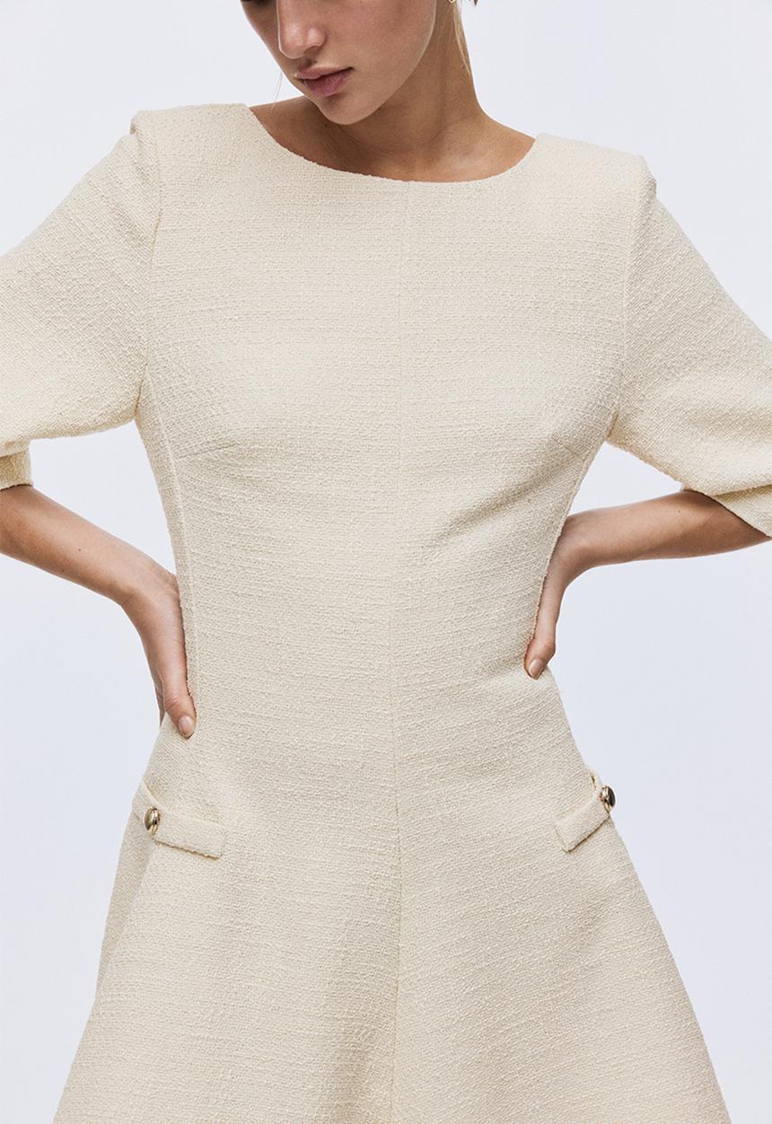 H&M - Boucle dress - light beige