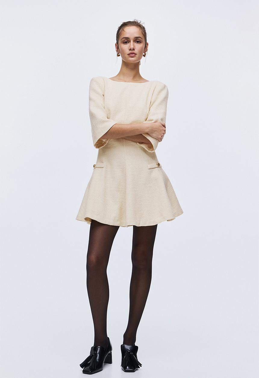 H&M - Boucle dress - light beige