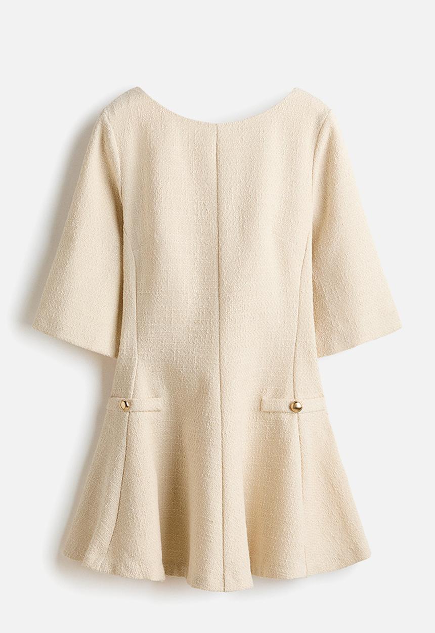 H&M - Boucle dress - light beige