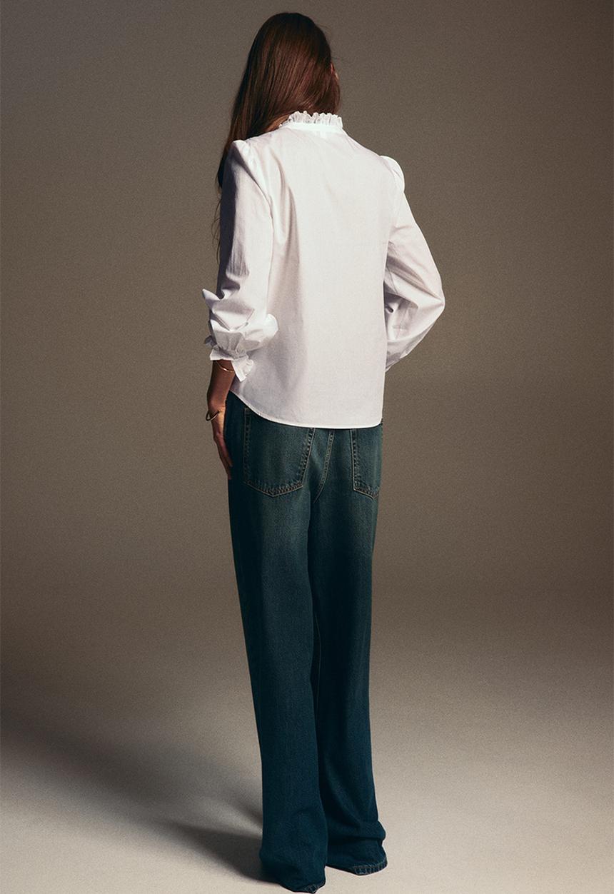 H&M - Pintucked cotton blouse - white