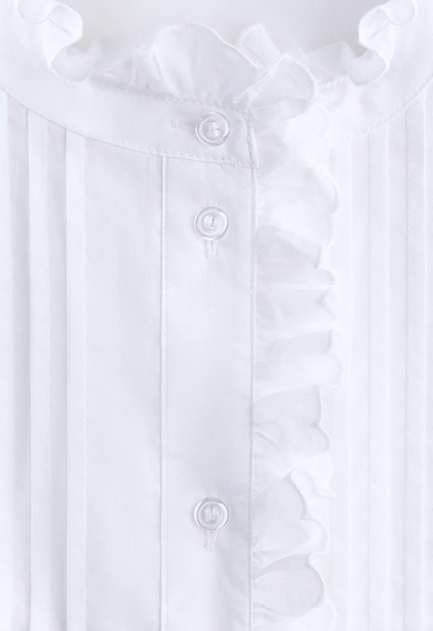 H&M - Pintucked cotton blouse - white