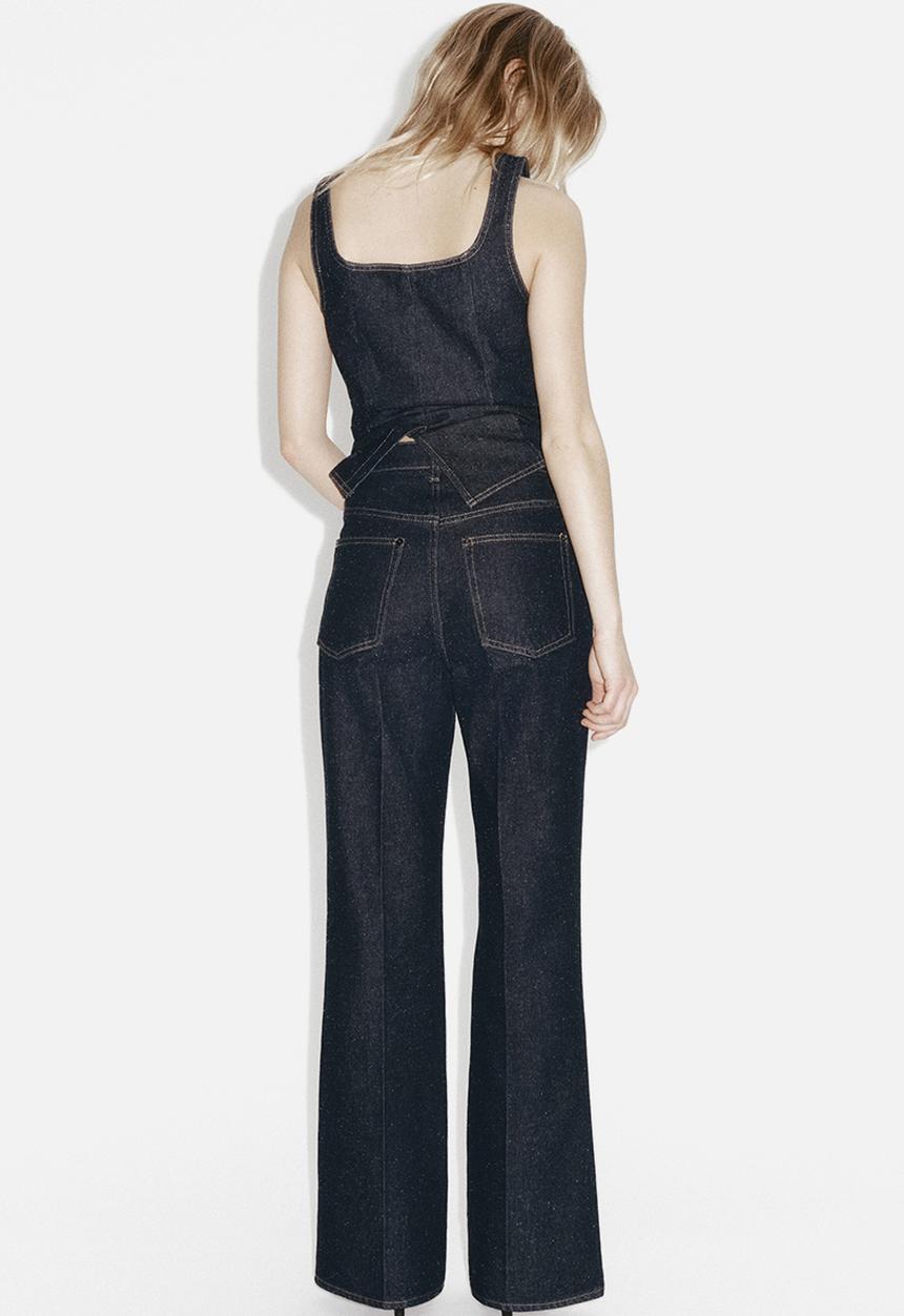 H&M - Bootcut high jeans - dark denim blue