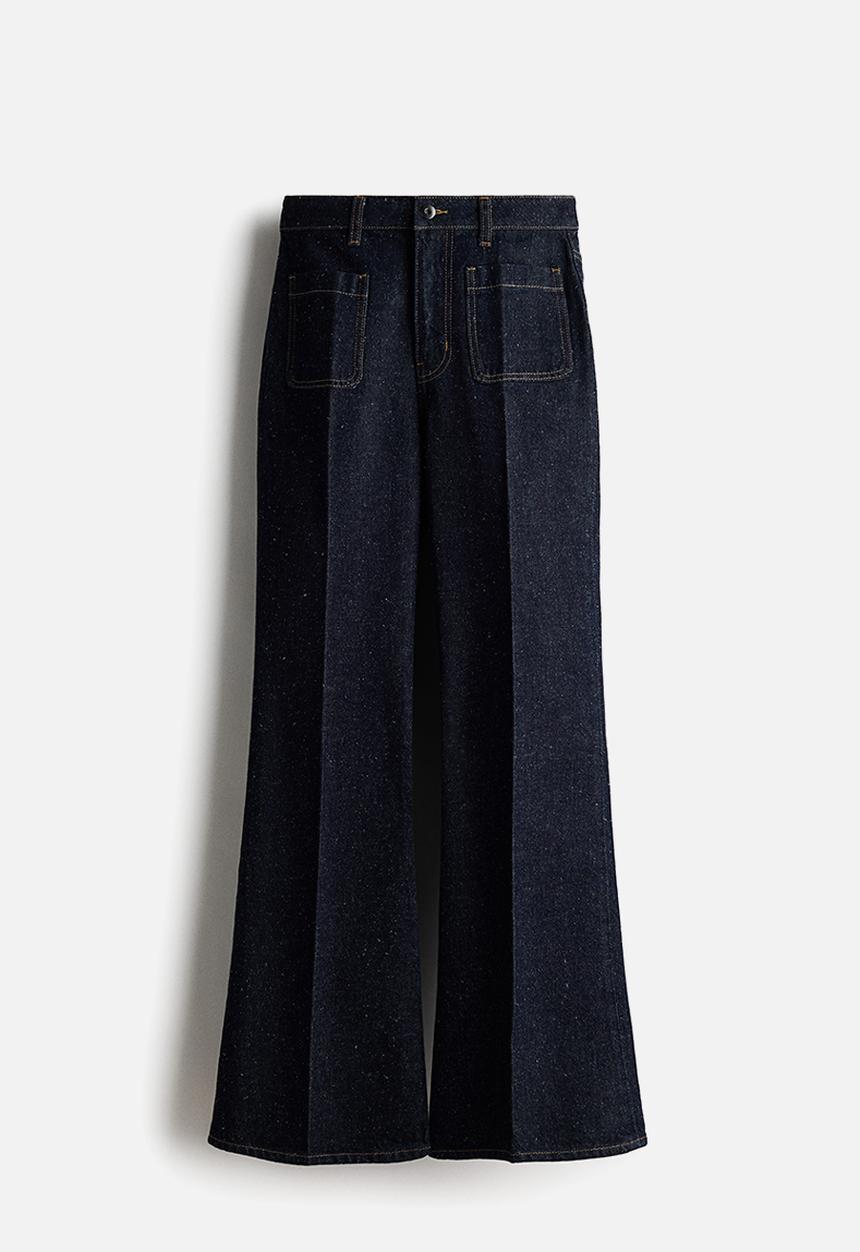 H&M - Bootcut high jeans - dark denim blue