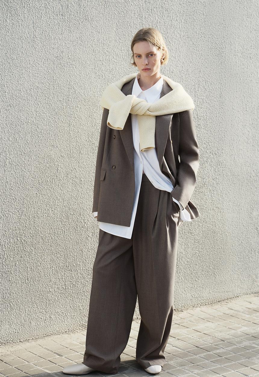 H&M - Tailored trousers - dark mole